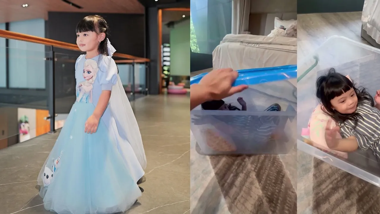 Kelakuan Random Ameena Anak Aurel Hermansyah dan Atta Halilintar, Tidur di Box Kontainer