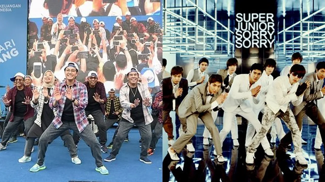 Kemenkeu-Pop, Sri Mulyani dan Staf Ngedance Super Junior 'Sorry Sorry'
