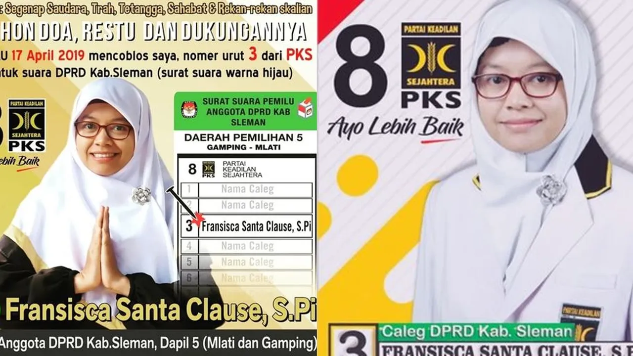 Kenalan dengan Caleg Viral dari PKS, Fransisca Santa Clause