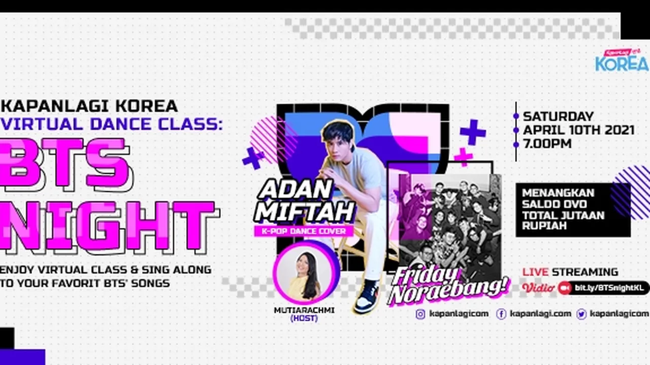 Keseruan KapanLagi Korea VIRTUAL DANCE CLASS: BTS NIGHT, Belajar Dance Cover - Karaoke Bareng!