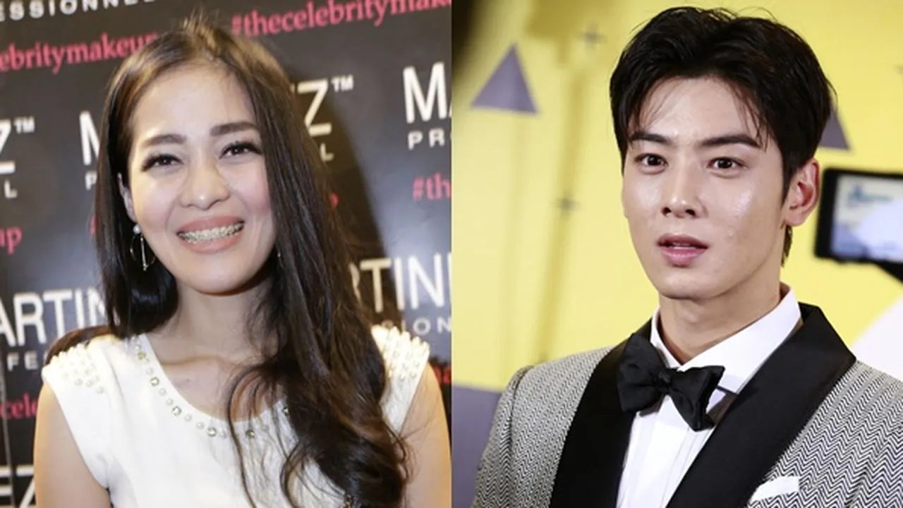 'Kocaknya' Gracia Indri Saat Ketemu Cha Eunwoo, Rezeki Pakai Gaun Kuning?
