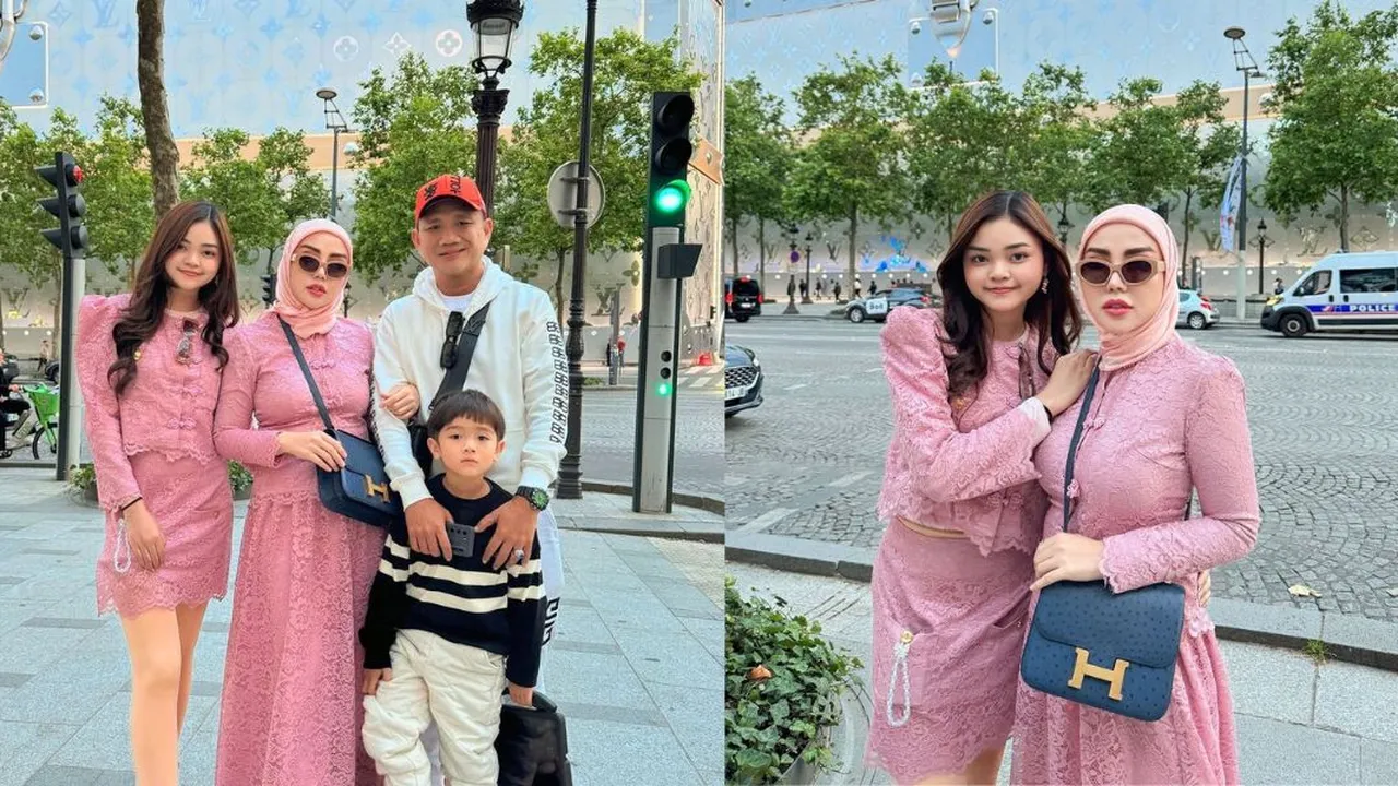 Kompak Kenakan Busana Pink dengan Putri Rigan, Intip Potret Bella Shofie Pergi Liburan ke Paris Bersama Keluarga