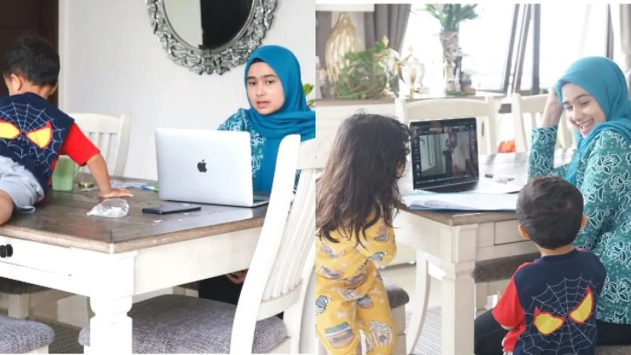 Lakukan Pertemuan Virtual di Rumah, Sonya Fatmala Curhat Diganggu Anak
