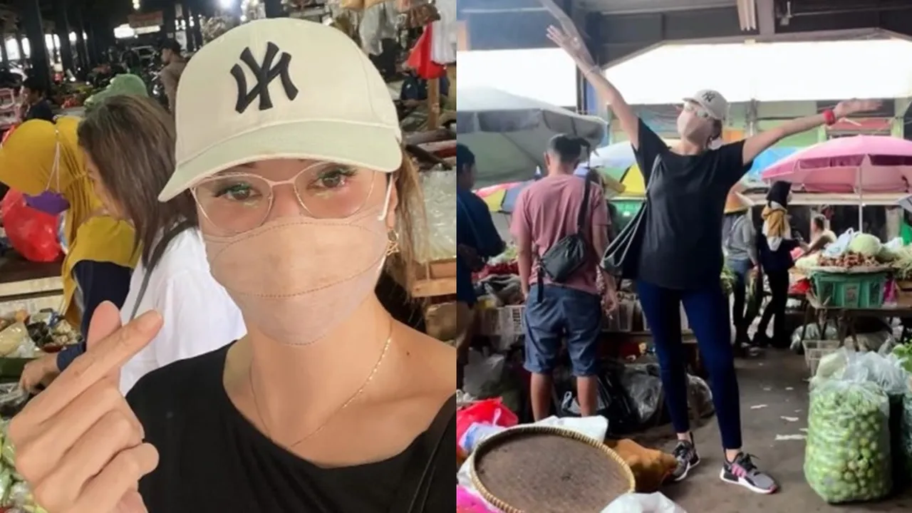 Makin Singset dan Awet Muda, Begini Penampilan Tamara Bleszynski Belanja ke Pasar Tradisional