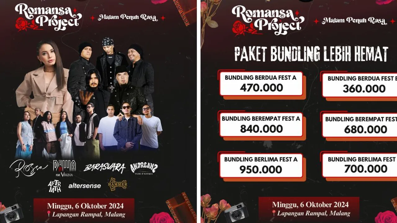 Malam Penuh Rasa: Rossa Hingga DEWA 19 Siap Meriahkan Panggung Romansa Project di Malang