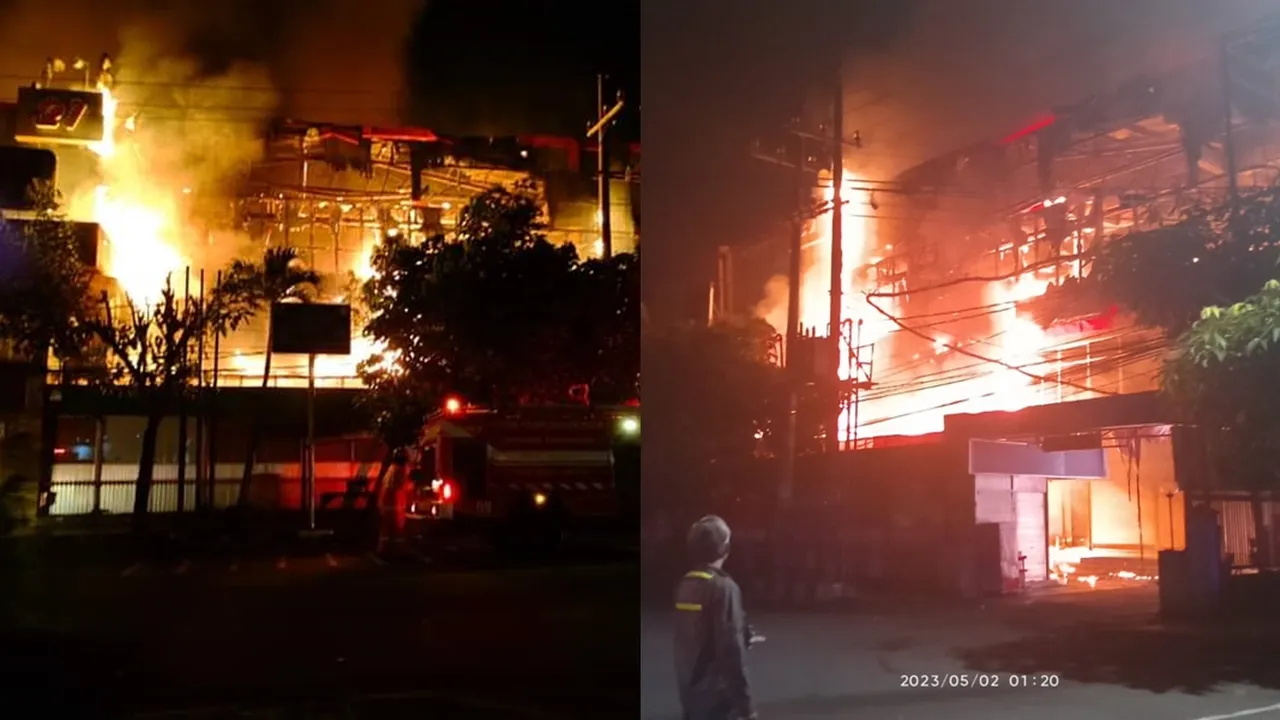 Malang Plaza Terbakar Dini Hari, Ratusan Kios Hangus Terbakar