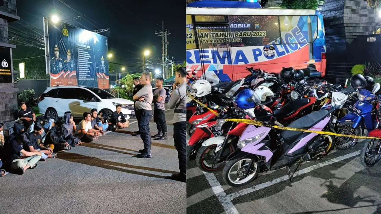 Menimbulkan Ketidaknyamanan Warga dan Pejalan Sekitar, Belasan Sepeda Motor Peserta Balap Liar di Malang Diangkut Petugas Menimbulkan Ketidaknyamanan Warga dan Pejalan Sekitar, Belasan Sepeda Motor Peserta Balap Liar di Malang Diangkut Petugas