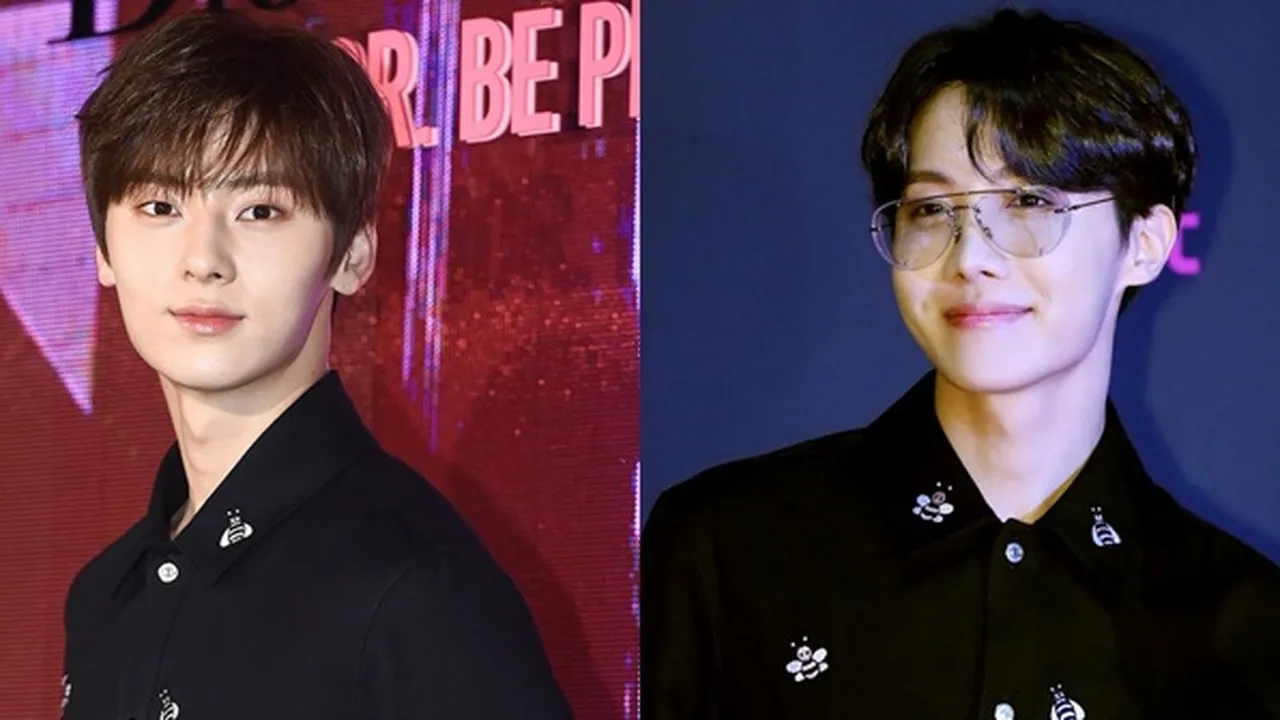 Minhyun NUEST & J-Hope BTS Pakai Busana Sama, Siapa yang Lebih Kece?