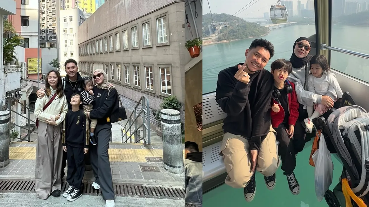 Momen Ananda Omesh dan Dian Ayu Lestari Ajak Anak Liburan ke Hongkong