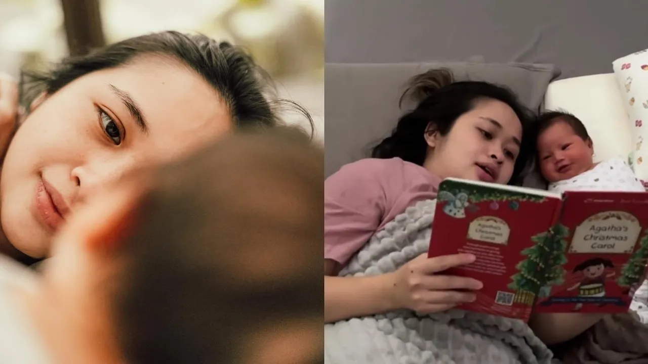 Momen Gemas Baby Agatha Menyimak Gritte Agatha saat Membacakan Buku