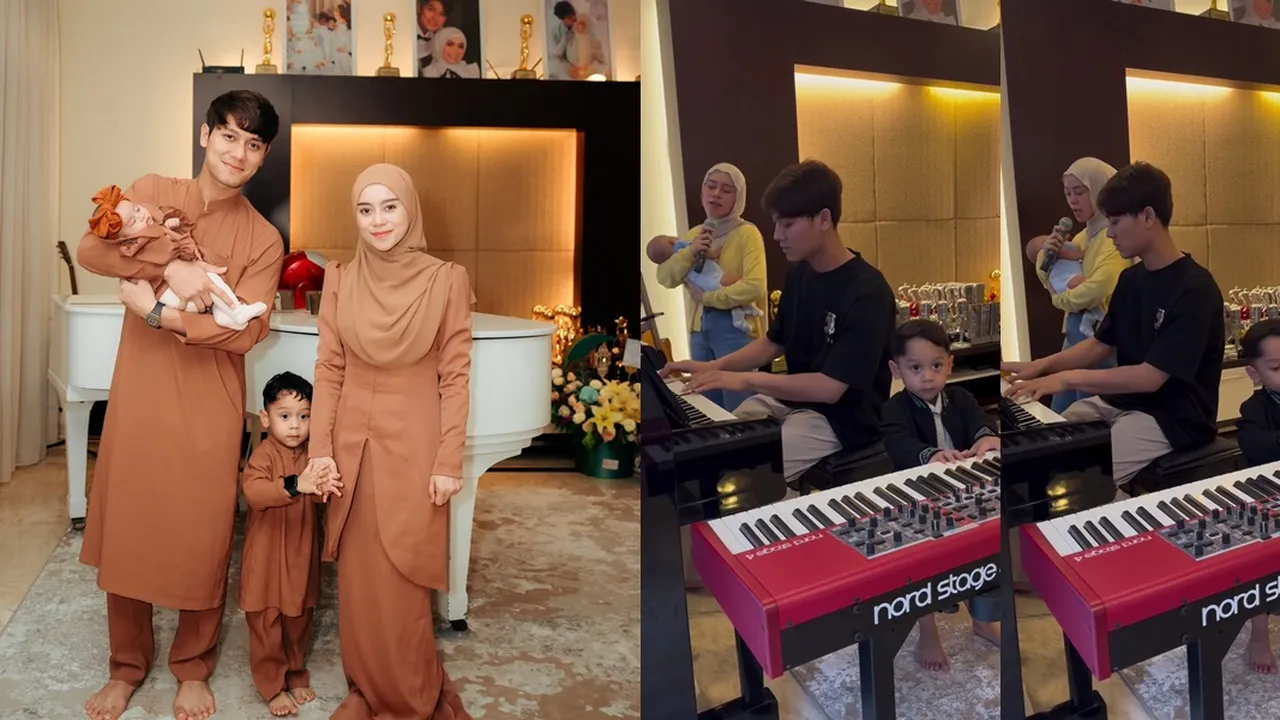 Momen Lesti Kejora Nyanyi Sambil Gendong sang Bayi, Diiringi Levian dan Rizky Billar