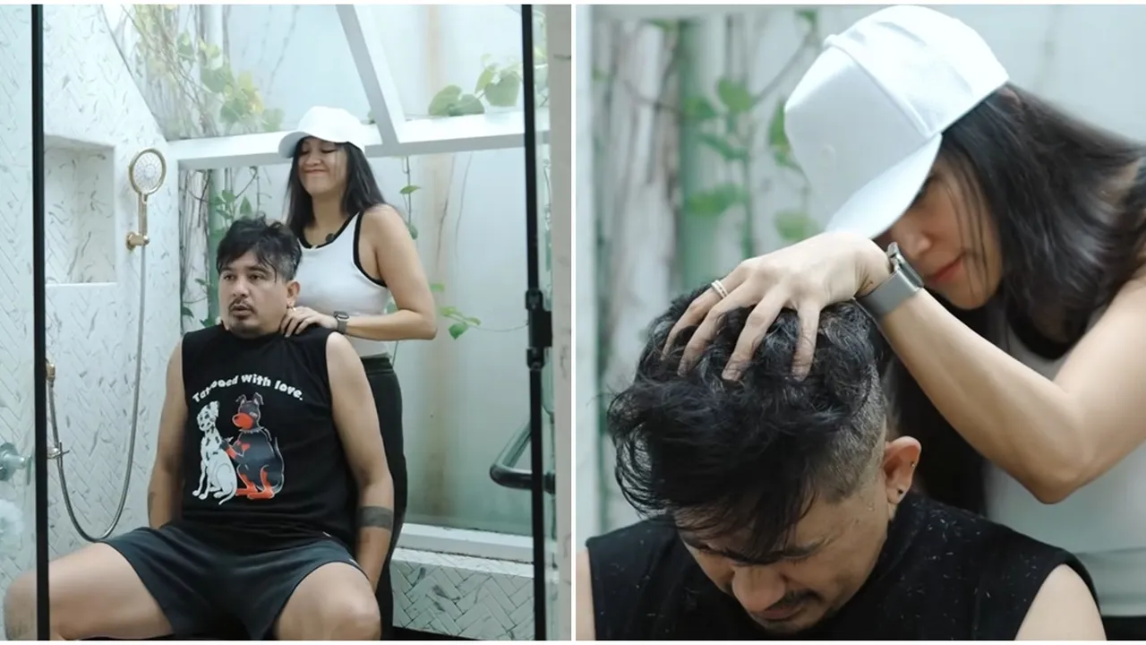 Momen Lucu Sharena Potong Rambut Ryan Delon, Netizen Heboh: 'Memang Barber BARBAR!'