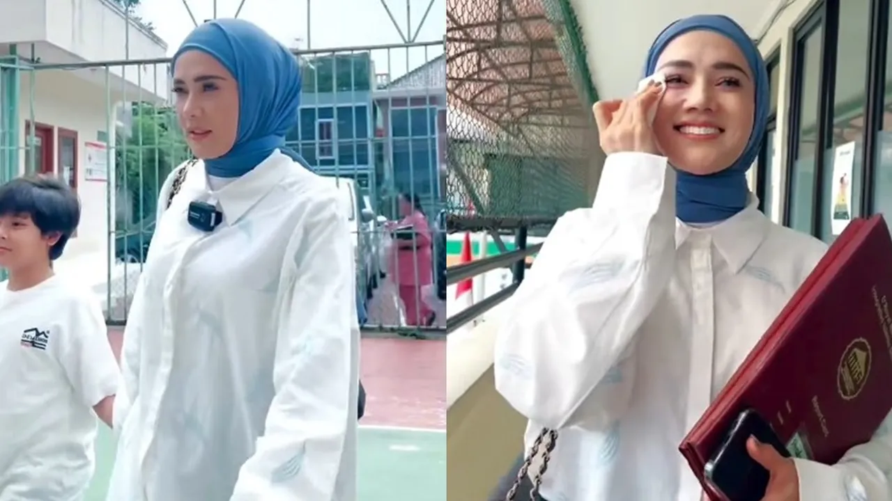 Momen Mulan Jameela Ambil Rapor Sekolah Muhammad Ali, sang Anak Sempat Menangis