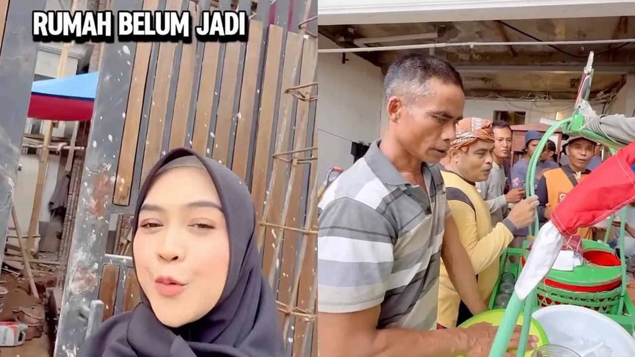 Momen Ria Ricis Traktir Tukang Bangunan di Rumah Barunya
