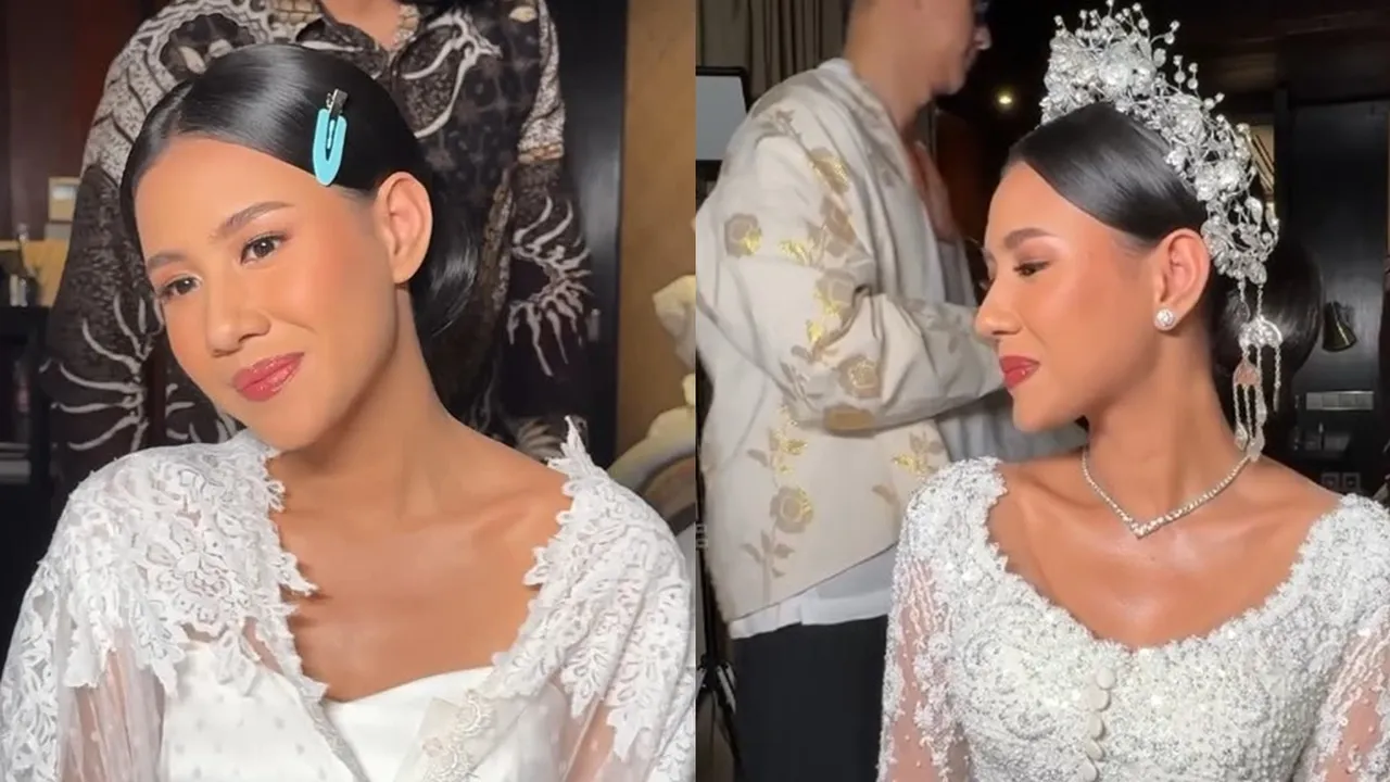 Momen saat Shenina Cinnamon Dirias Sebelum Akad Nikah, Tersenyum Puas Lihat Dirinya di Cermin - Merasa Cantik