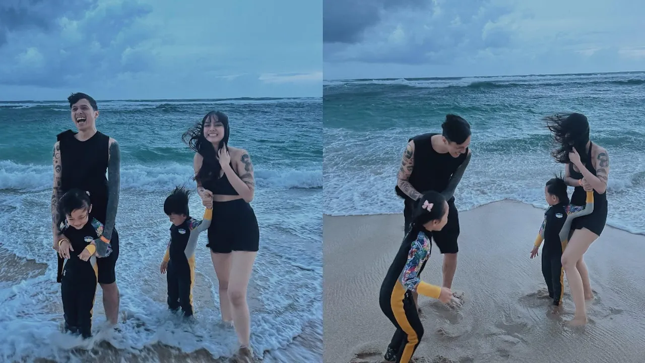 Momen Seru Bimo Picky Picks Ajak Istri dan Anak Liburan ke Bali, Happy Main di Pantai