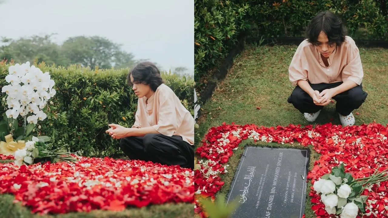 Noah Sinclair Putra BCL Ziarah ke Makam Ashraf, Ungkap Kerinduan Mendalam