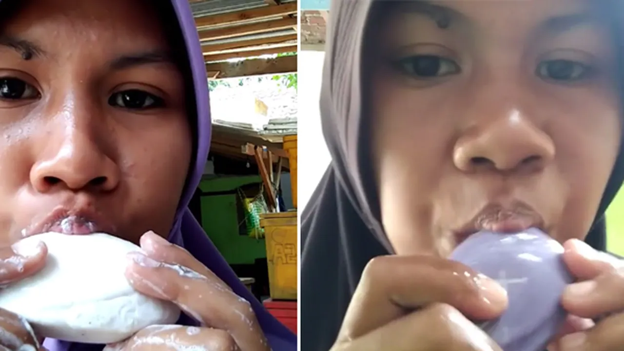 Pamer Video Makan Sabun Batangan, Wanita Berhijab Ini Viral di Instagram