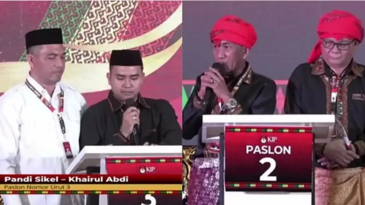 Paslon Pilkada Aceh Tenggara 2024 Malah Saling Dukung dalam Debat, Tak Ada Pertanyaan Karena Keluarga