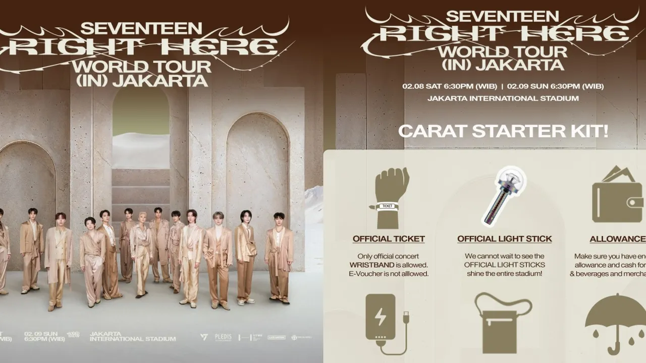 Persiapan Konser SEVENTEEN 'RIGHT HERE' IN Jakarta Day 2: Tiket, Starter Kit, dan Info Penting
