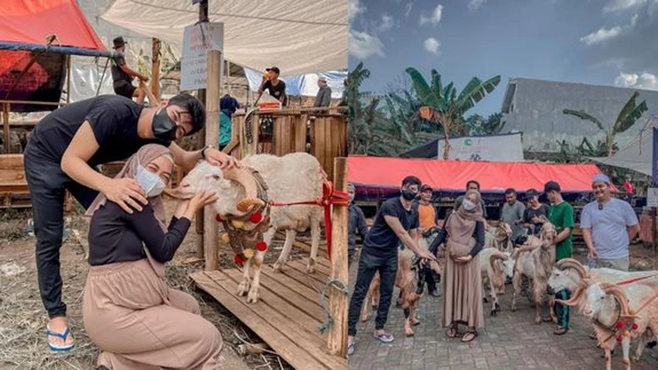 Pertama Kali Rayakan Idul Adha Bareng, Ria Ricis dan Teuku Ryan Kurban Tiga Sapi