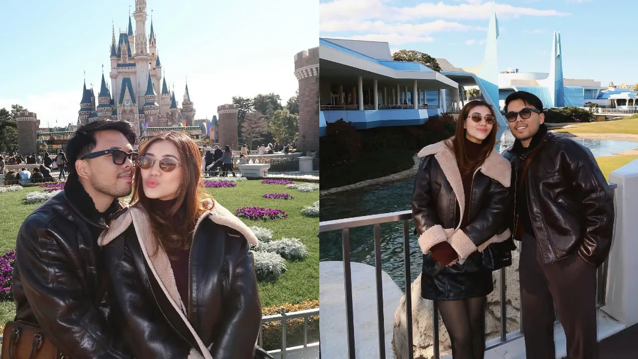 Potret Aaliyah Massaid dan Thariq Halilintar Asyik Main di Disneyland Tokyo