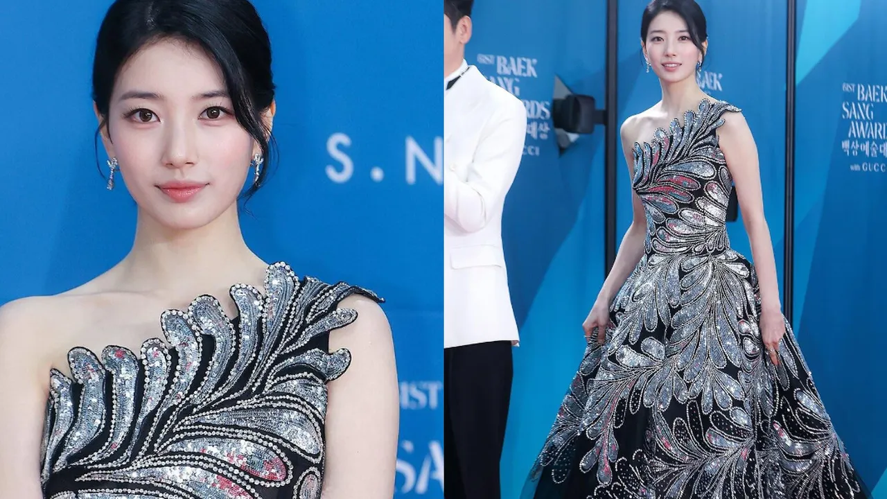 Potret Cantik Bae Suzy di Red Carpet Baeksang Arts Awards 2025, Kembali Jadi Pembawa Acara