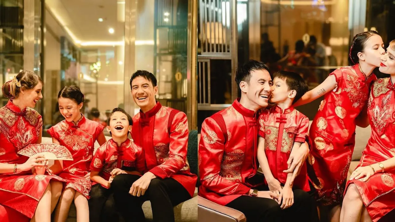 Potret Daniel Mananta dan Viola Photoshoot di Momen Imlek Bersama Kedua Anak, Cerianya Terpancar