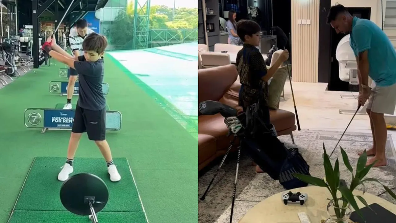 Potret El Barack Anak Jessica Iskandar Main Golf, Diajari Langsung oleh Papa Vincent