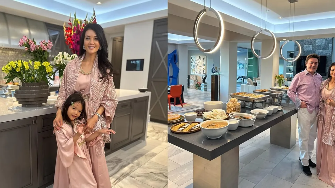 10 Potret Farah Quinn Gelar Bukber di Rumah Amerika Serikat, Tampil Kompak Bareng Suami dan 2 Anak