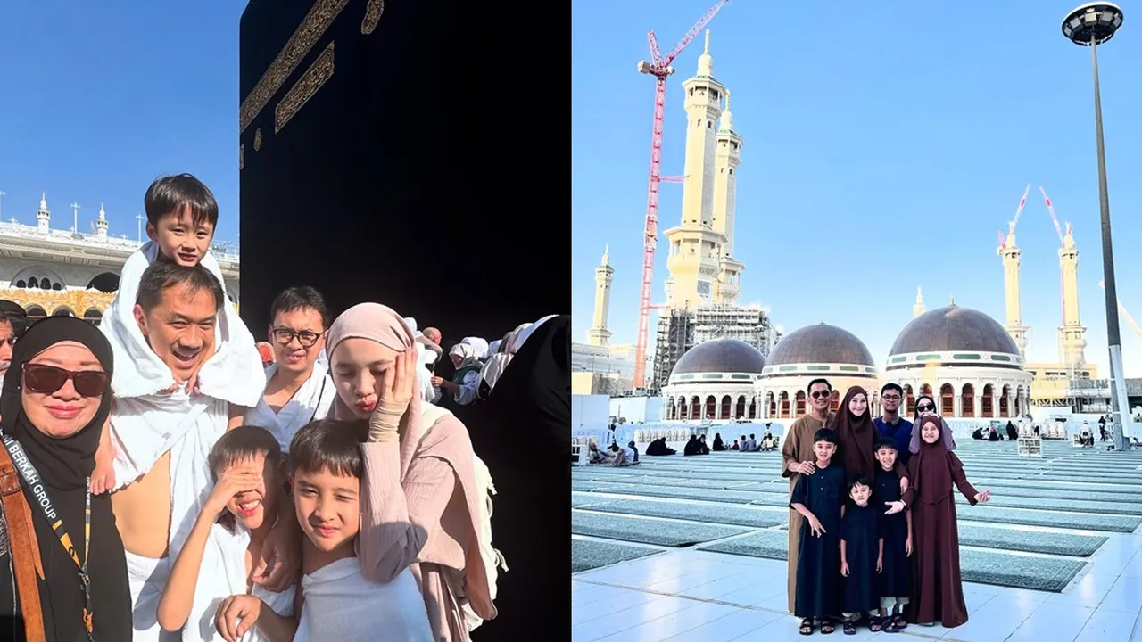 Potret Hanung Bramantyo dan Zaskia Adya Mecca Ajak Anak Umroh