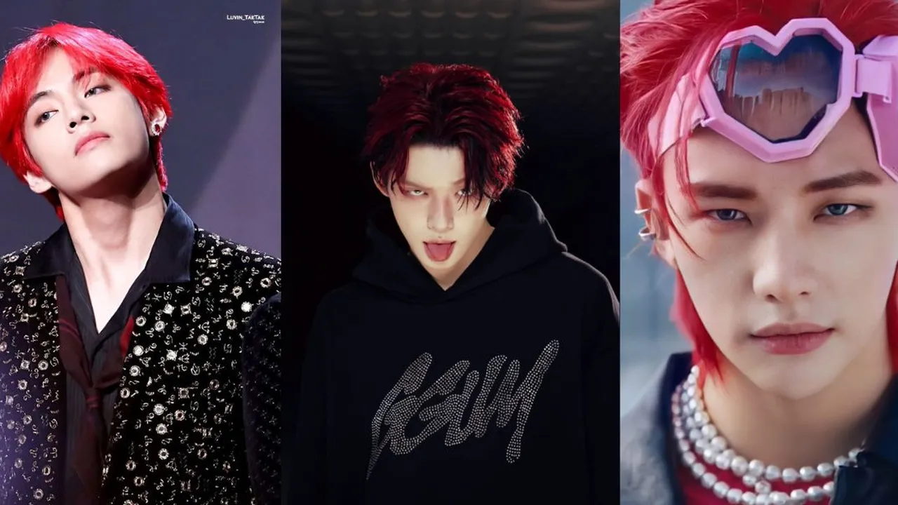 Potret Idol K-Pop Pria dengan Rambut Merah, Mana yang Paling Menarik Perhatianmu?