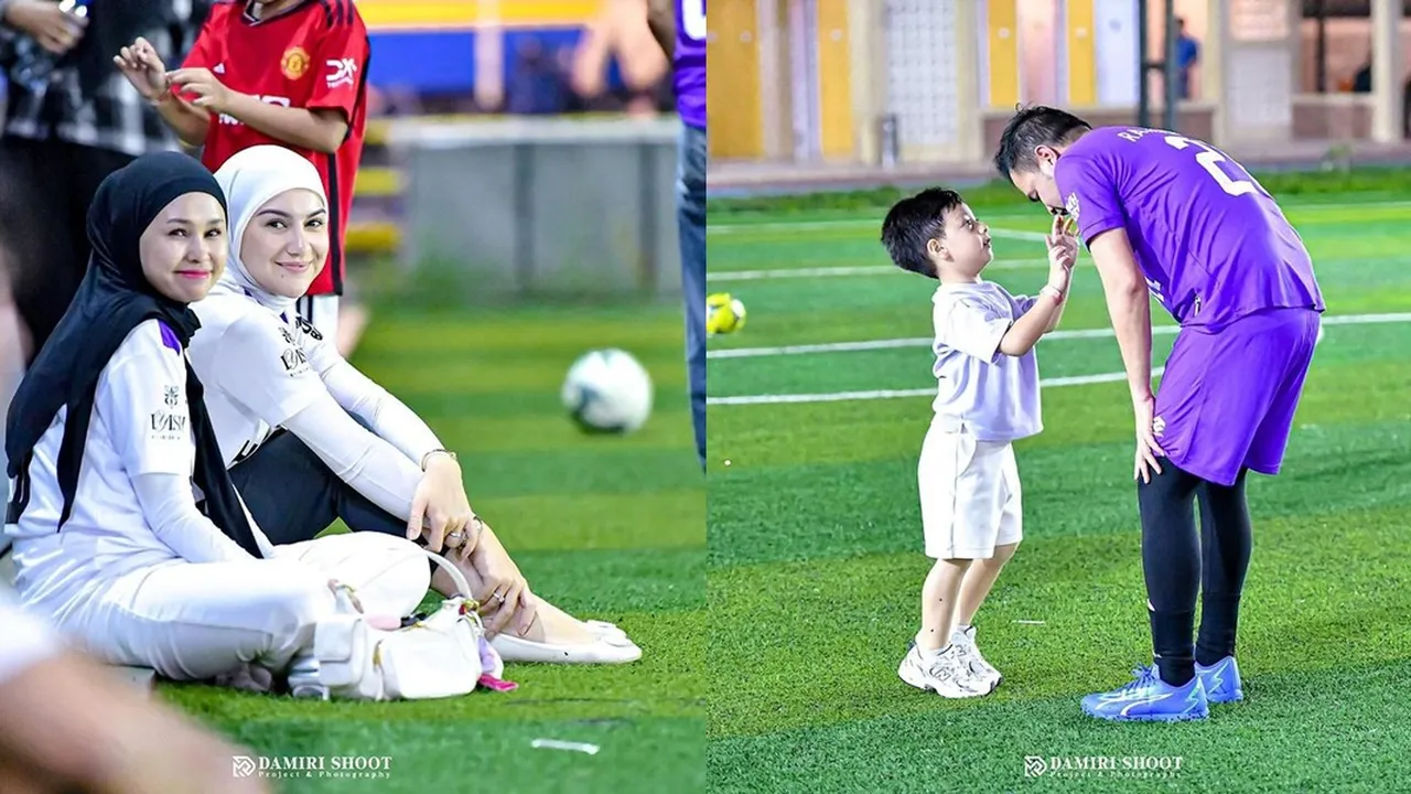 Potret Irish Bella Temani Anak dan Suami Tanding Futsal