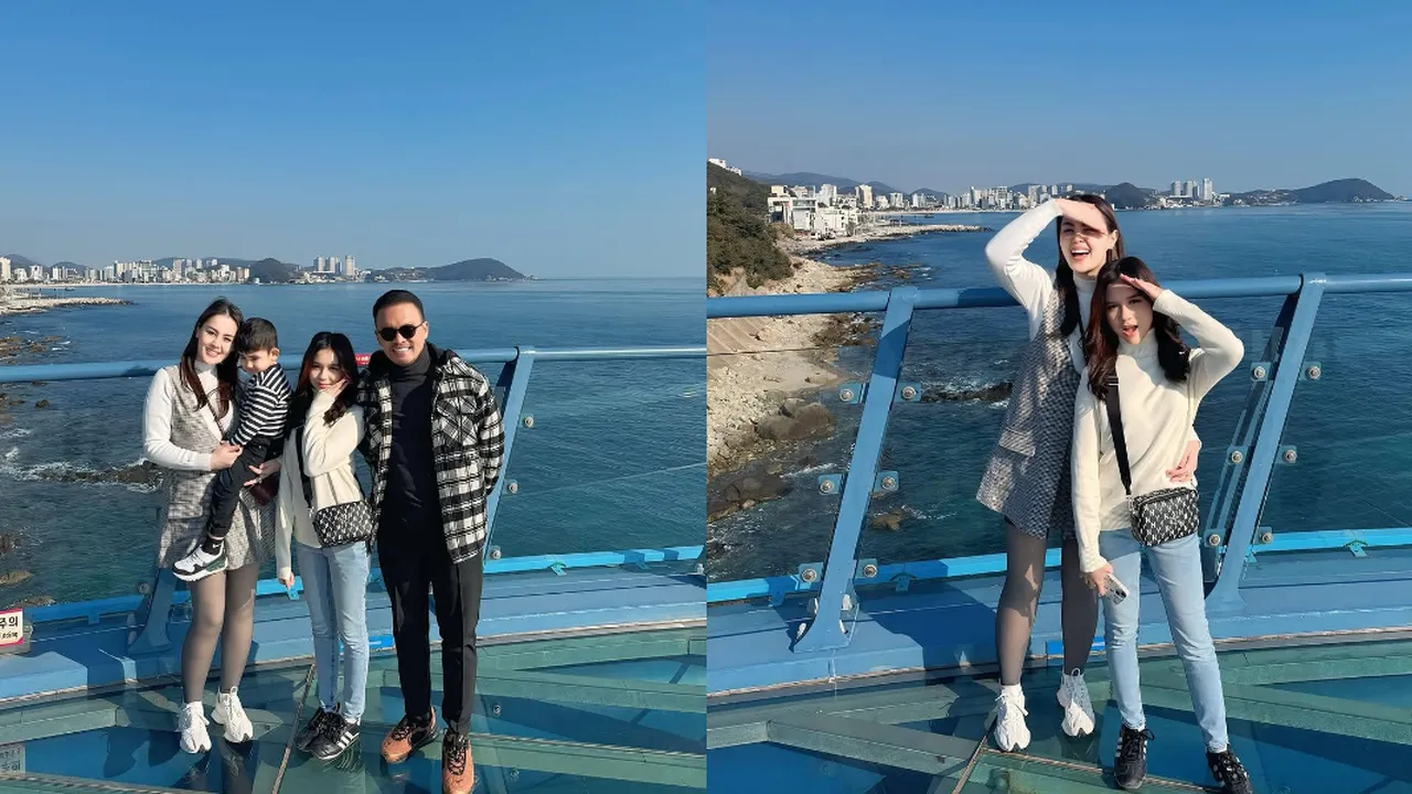 Potret Jennifer Dunn dan Faisal Haris Ajak Dua Anaknya Liburan di Korea