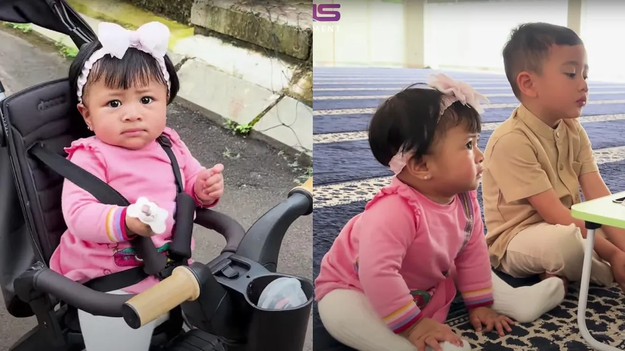 Potret Lily Ikut Rayyanza Mengaji, Ikut Keliling Kompleks dan Fokus Menyimak