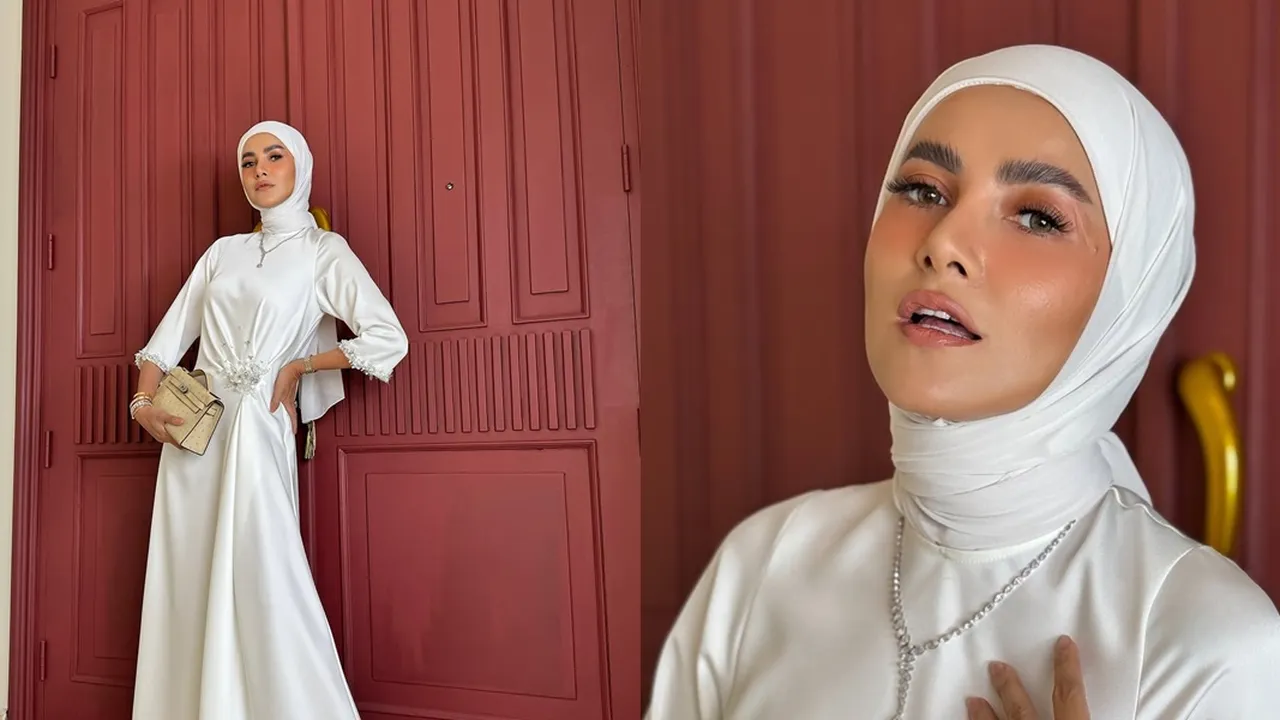 Potret Olla Ramlan dengan Gamis Putih, Pesona Anggun dan Cantik Jadi Satu