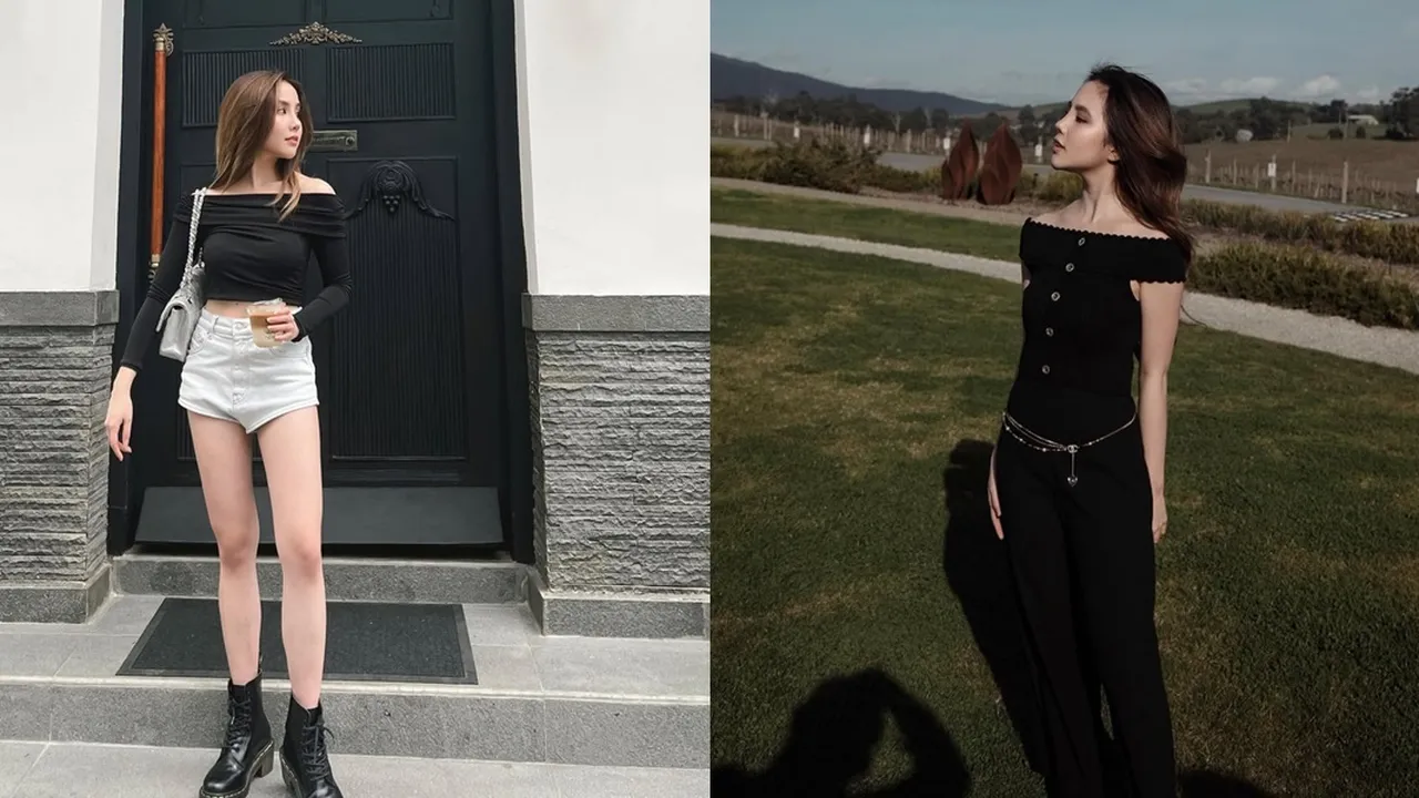 Potret OOTD Agatha Chelsea dengan Baju Off Shoulder yang Bikin Netizen Terpana