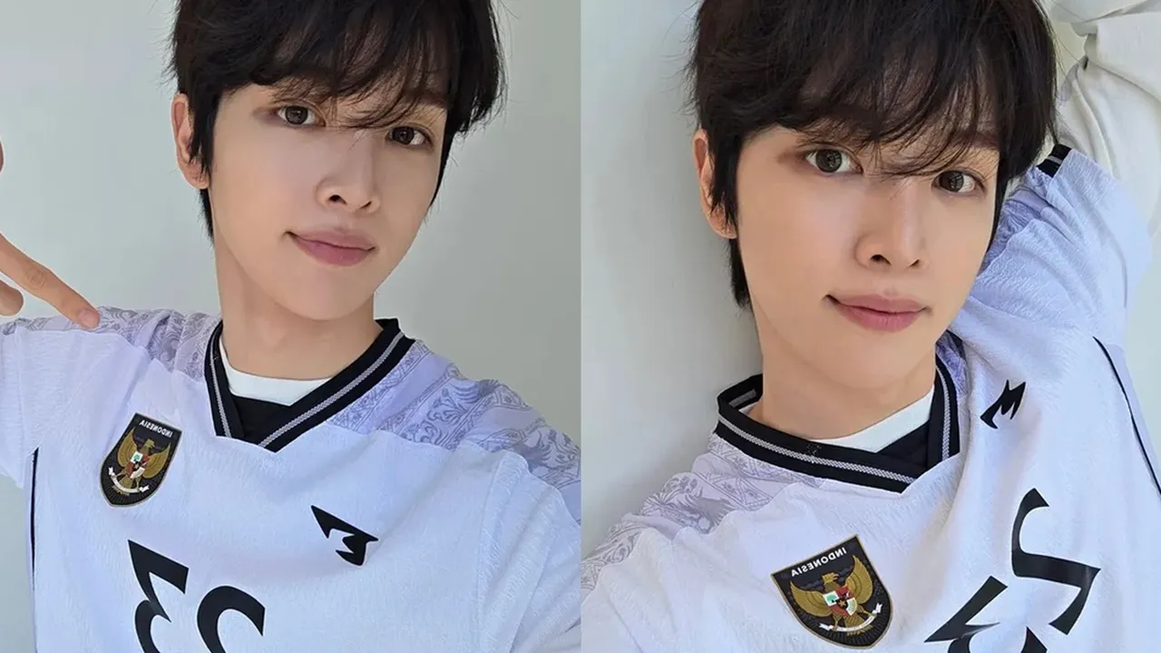 Potret Sungchan RIIZE Pakai Jersey Timnas Indonesia, Siap Dinaturalisasi Gak Nih?