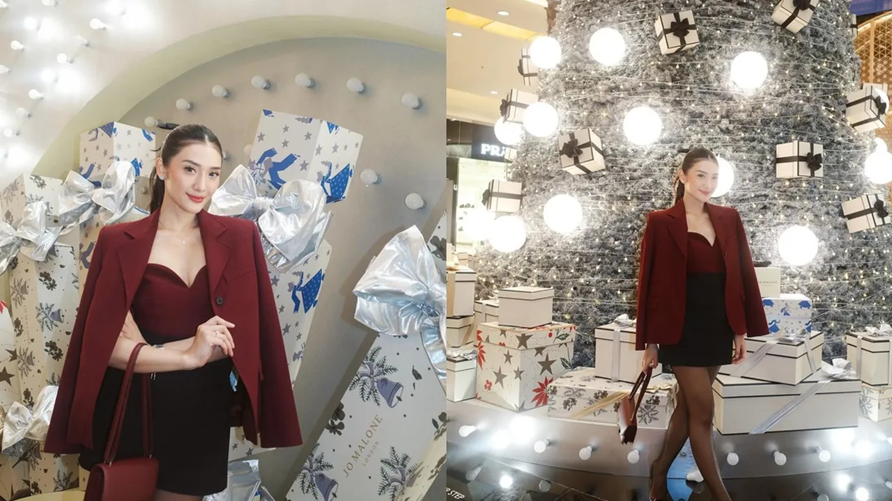 Potret Terbaru Anissa Aziza, Dipuji Cantik Bak Super Model dengan Blazer Maroon