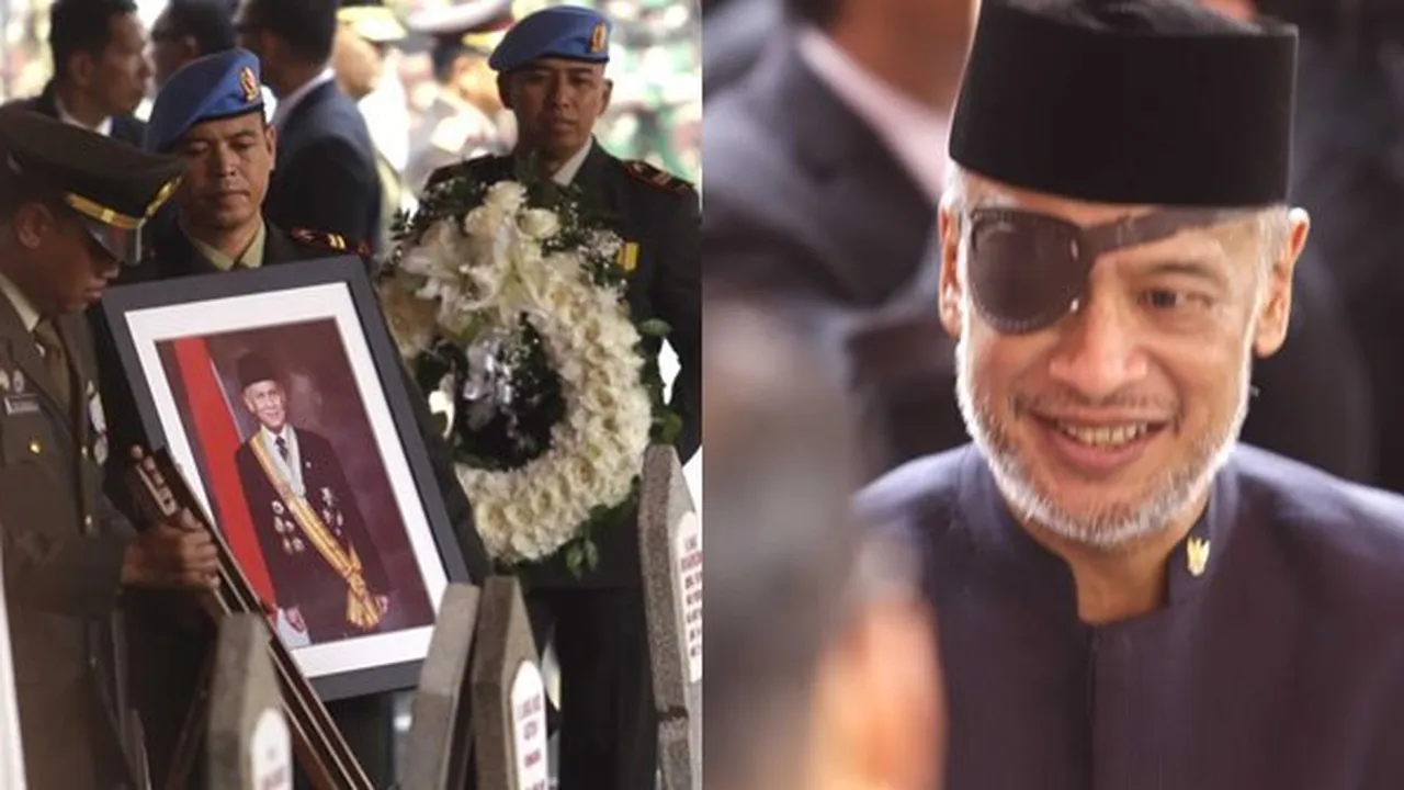 Potret Thareq Kemal di Pemakaman BJ Habibie, Pakai Penutup Mata Mirip Nick Fury