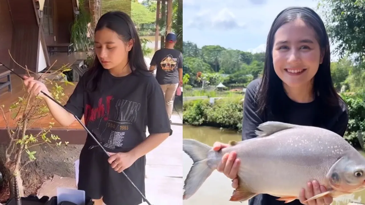 Prily Latuconsina Mancing Dapat Ikan Besar, Dipuji Cantik Multi Talenta