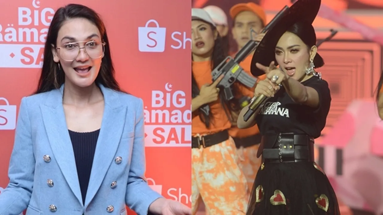 Punya Selera Sama, Syahrini dan Luna Maya Pakai Sepatu Kembar