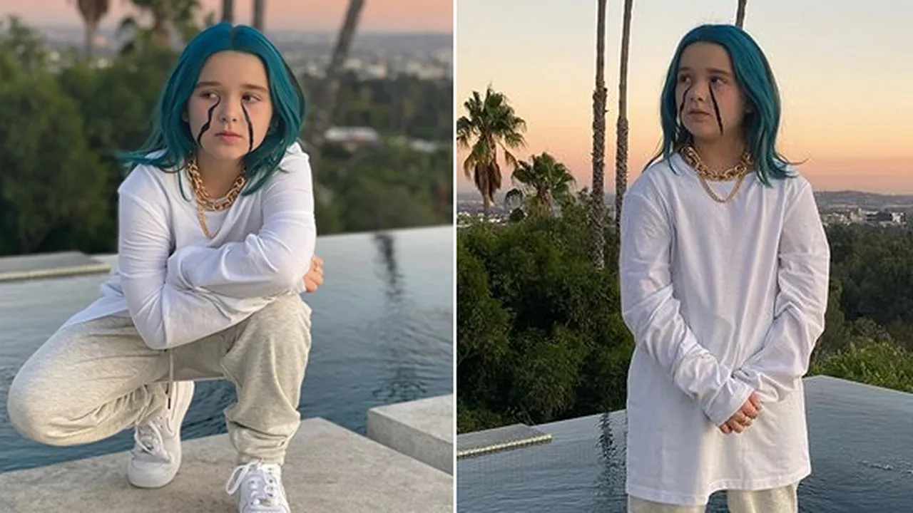Rayakan Halloween, Harper Beckham Mendadak Berubah Jadi Billie Eilish