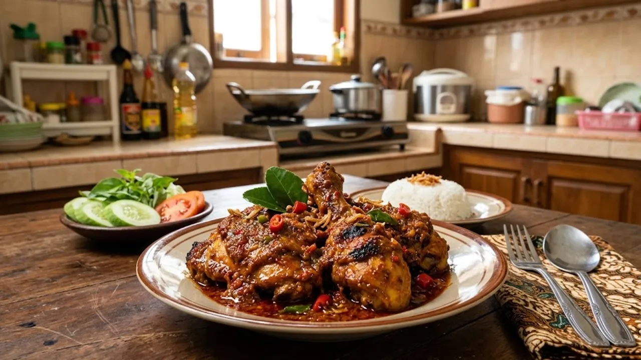 Resep Ayam Bumbu Rujak dengan Tambahan Daun Jeruk yang Harum
