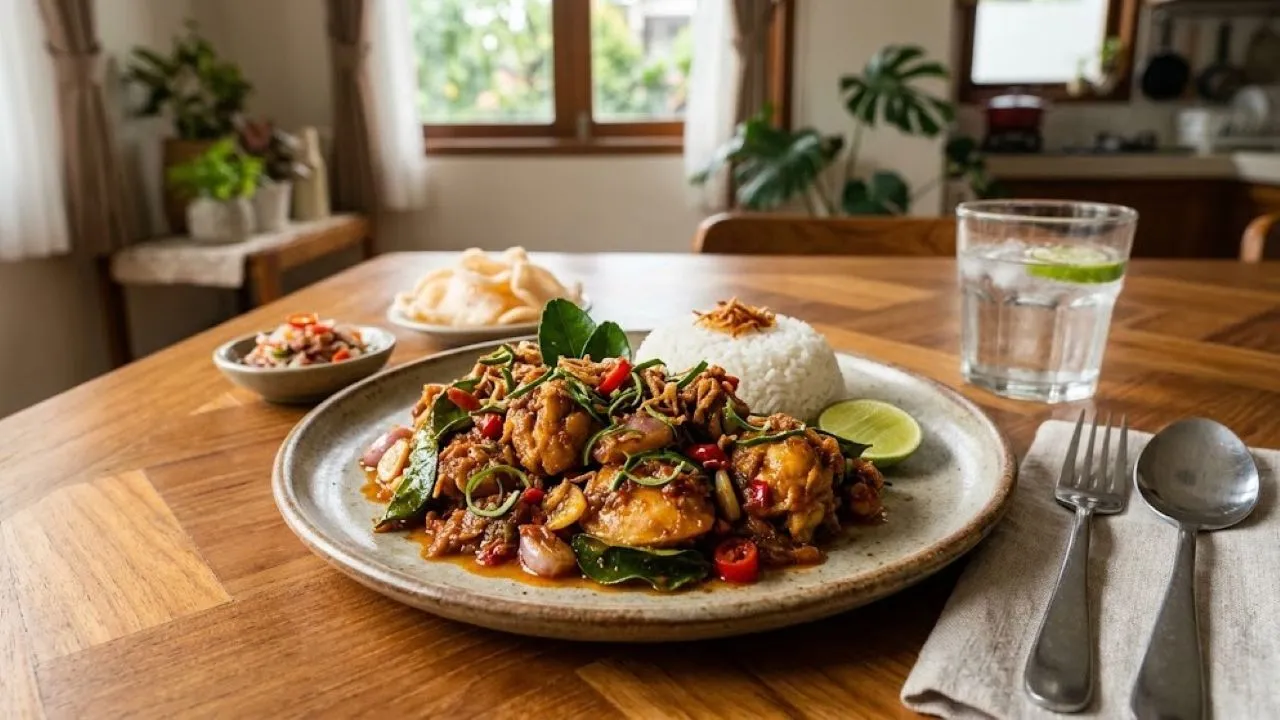 Resep Ayam Daun Jeruk Pedas Terasi, Rasanya Gurih dan Harumnya Menggoda