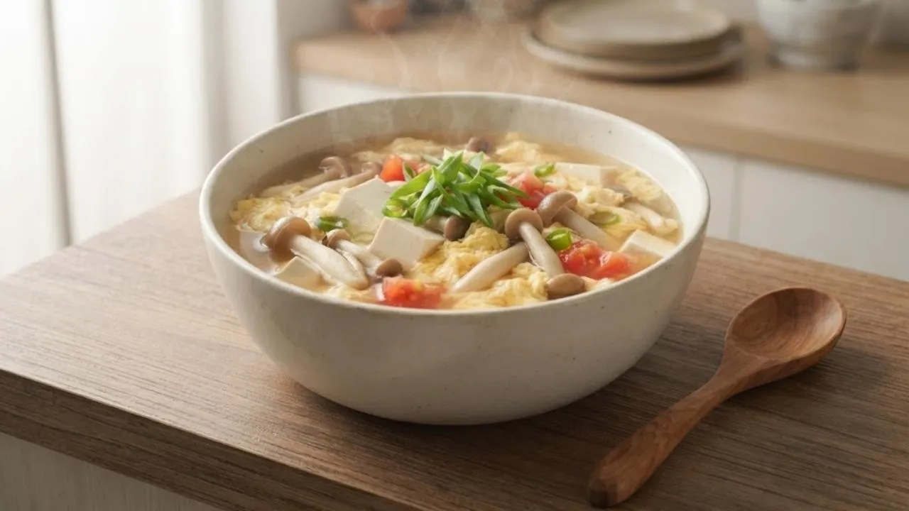Resep Telur Kuah Bening Tahu dan Jamur, Hangat, Gurih, dan Praktis untuk Menu Sehari-hari