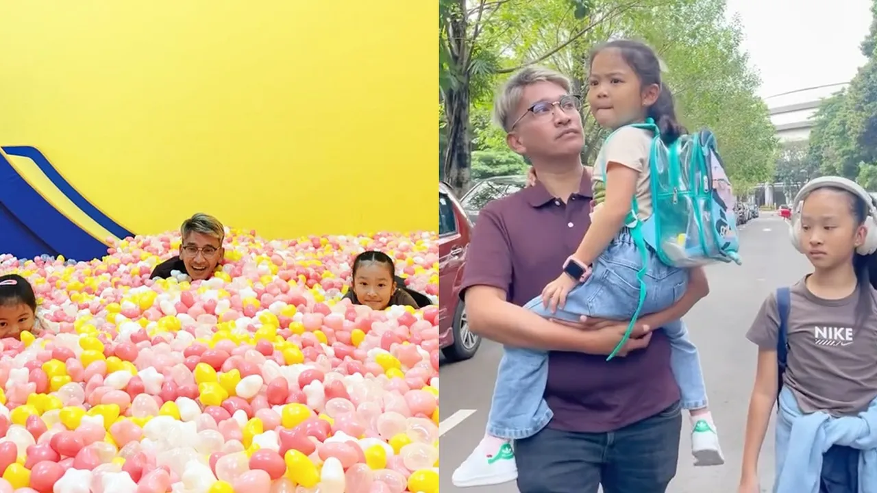 Resmi Cerai dari Sarwendah, Ini 7 Potret Ruben Onsu Nikmati Weekend - Main Bareng 2 Putrinya