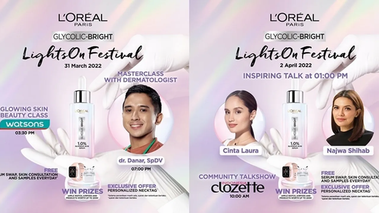 Rilis Glycolic-Bright Series, L'Oreal Paris Gelar Lights On Festival