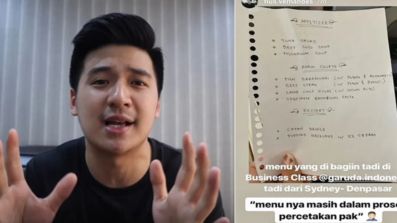 Rius Vernandes Dilaporkan Maskapai Karena Daftar Menu, Dapat Dukungan Dari Netizen
