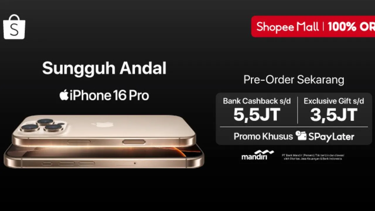Saatnya Upgrade! iPhone 16 Kini Bisa Dibeli Lewat Official Store di Shopee Mall